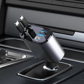 4-IN-1 RETRACTABLE CAR CHARGER WITH VOLTAGE DISPLAY