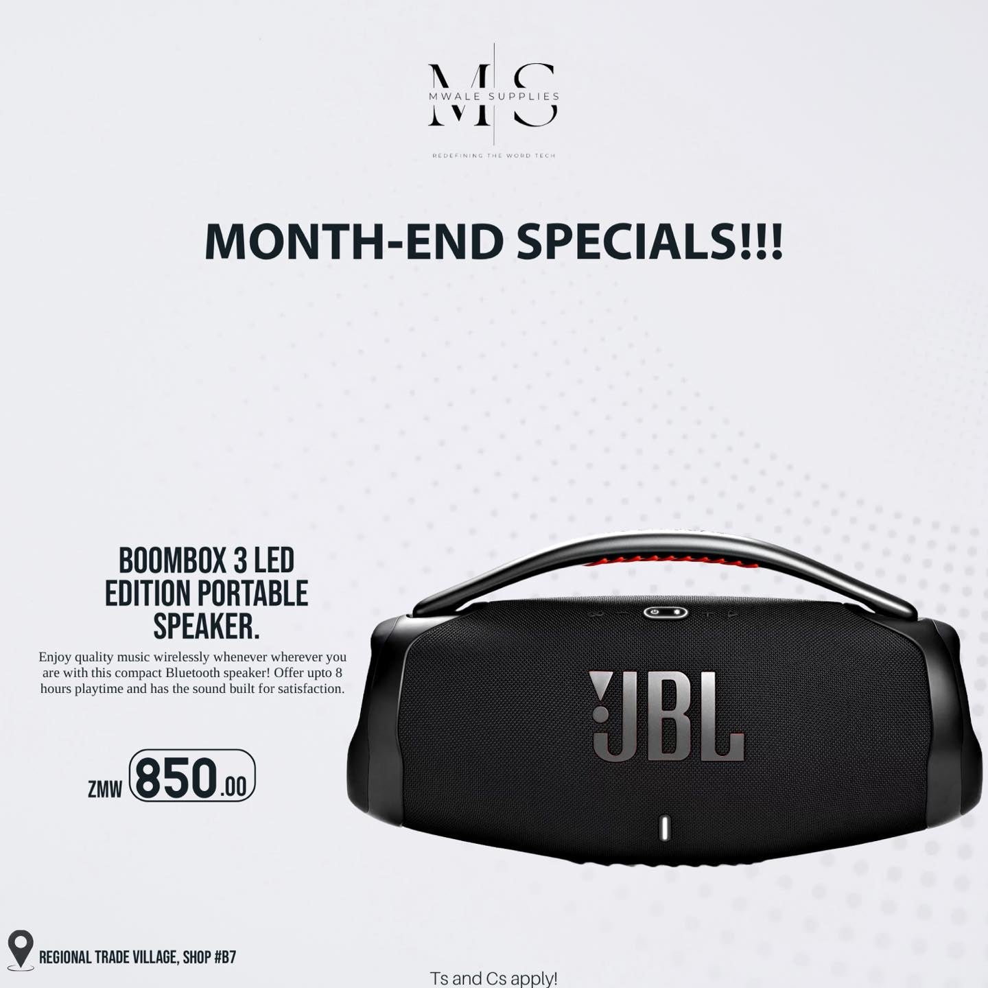JBL BOOMBOX 3 portable wireless Bluetooth speaker (Master Copy)