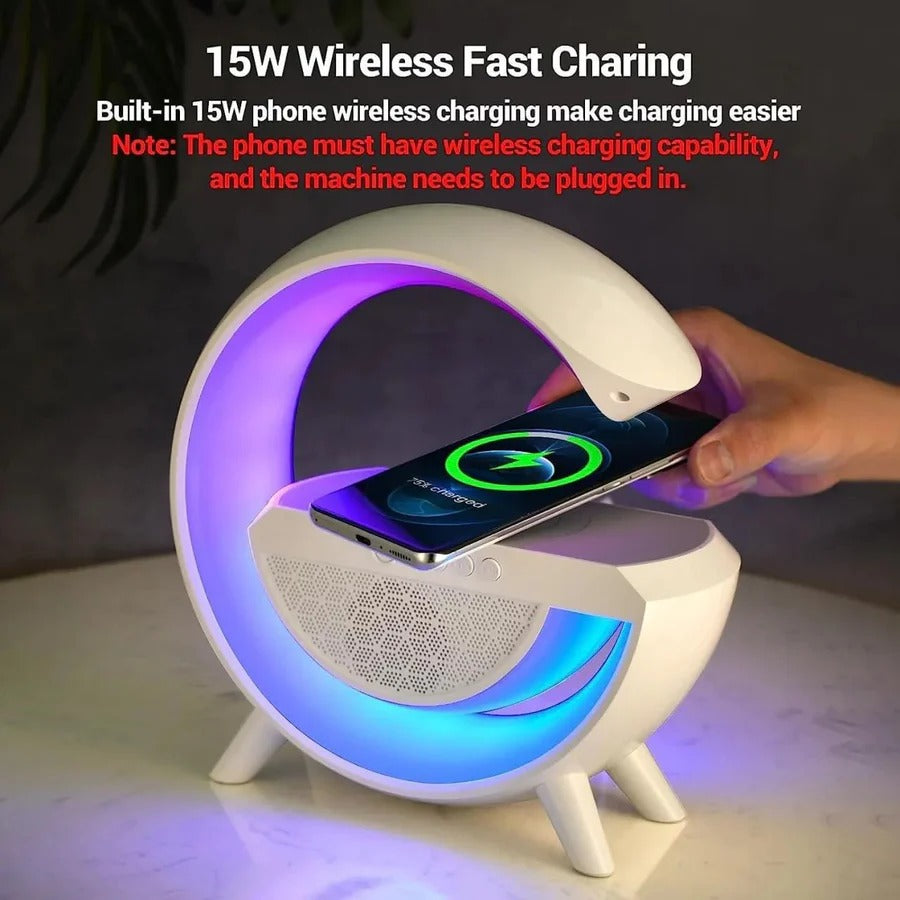 G-SHAPED BRILLIANCE ELEVATE YOUR ATMOSPHERE WITH LED LAMP + SPEAKER + CHARGER