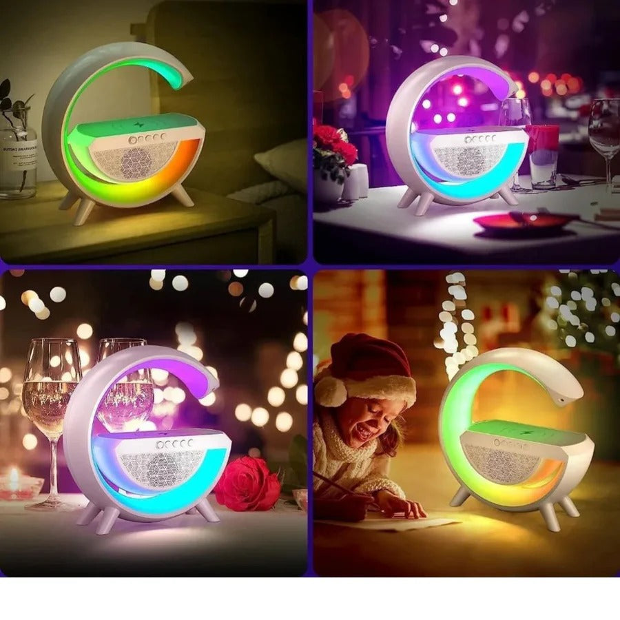 G-SHAPED BRILLIANCE ELEVATE YOUR ATMOSPHERE WITH LED LAMP + SPEAKER + CHARGER