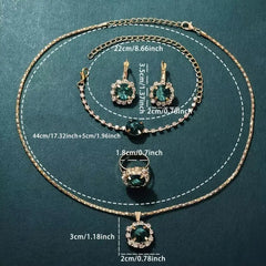 6PCS/SET WOMEN’S WATCH CASUAL SHINY QUARTZ WATCH ANALOG PU LEATHER WRIST WATCH & HEART JEWELRY SET, GIFT FOR MOM HER