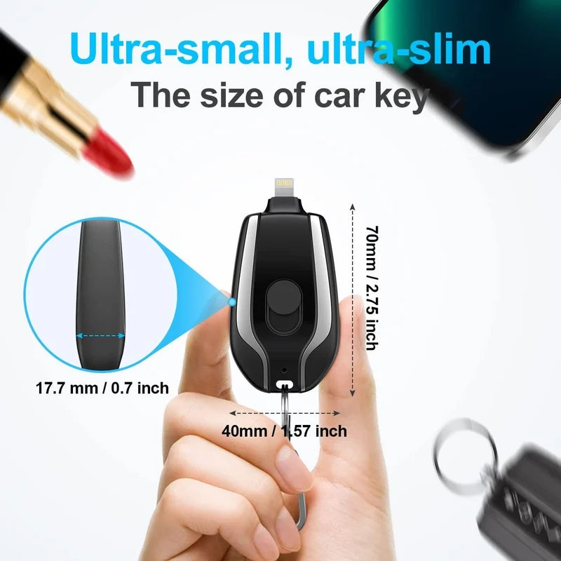 EMERGENCY PORTABLE KEY CHAIN CHARGER